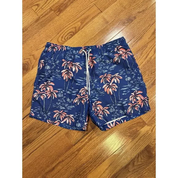 Nautica Palm Tree Full-Elastic Swim Shorts XXL Vacation Key Pocket Never Worn - Picture 2 of 4